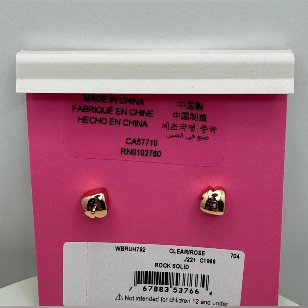 KATE SPADE Rock Solid Stone Linear Heart Earrings NWT - Picture 4 of 4